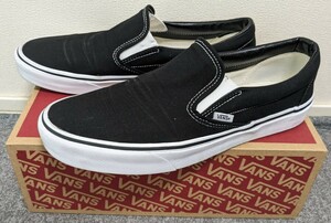 VANS Vans Van zCLASSIC SLIP-ON Classics liponVN000EYEBLK US11 29cm black × white sneakers skate shoes 
