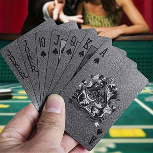 トランプ プラスチック ブラック 高級感 寺 カードゲーム おしゃれ パーティー トランプカード プレゼント ポーカー ブラックジャック t621