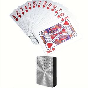 トランプ プラスチック シルバー 銀色 防水 おしゃれ 手品 マジック カードゲーム シンプル おしゃれ トランプカード ポーカー t629