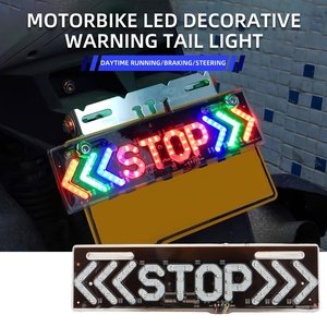 バイク テールランプ LED テールライト カラフル STOP ストップ ウインカー 22cm 一体型 汎用 ユニバーサル ブレーキランプ t517