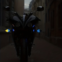 バイク ウインカーライト 矢印 ブルー 12V対応 左右セット 11.2cm 汎用 ユニバーサル テールライト オートバイ 装飾 パーツ t518_画像6