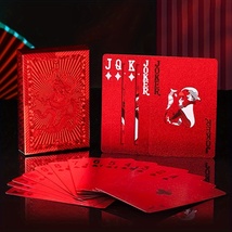 トランプ プラスチック レッド 赤 高級感 シンプル カードゲーム おしゃれ パーティー トランプカード プレゼント ポーカー t622_画像2