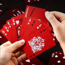 トランプ プラスチック レッド 赤 シンプル 真っ赤 虎 光沢 カードゲーム おもしろグッズ パーティー トランプカード おしゃれ t637_画像1