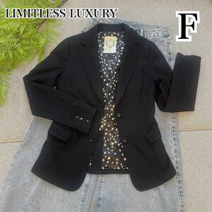 LIMITLESS LUXURY長袖 テーラード ジャケット 黒無地 シングルF