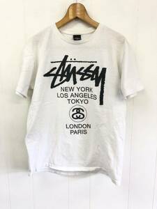 STUSSY WORLD TOUR 半袖Tシャツ ホワイト M ステューシー ワールドツアー ストリート　スケート　　バックプリント