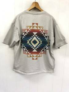 Pendleton 半袖Tシャツ M ライトグレー　ペンドルトン　バックプリント　厚手　オーバーサイズ