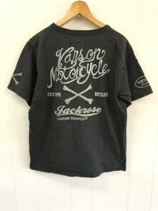 vanson jackrose 半袖Tシャツ ブラック ポケットTシャツ　バックプリント　バンソン　ジャックローズ　フェード made in USA