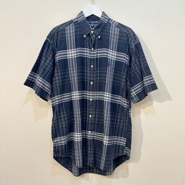 90's old vintage POLO Ralph Lauren BLAKE B.D S/S Shirt 90年代 オールド ビンテージ ポロ ラルフローレン ボタンダウン 半袖 シャツ L