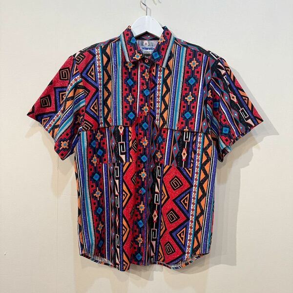 Wrangler Native S/S Shirt ラングラー ネイティブ 半袖 シャツ 総柄 W's L ウィメンズ レディース オールド ビンテージ OLD