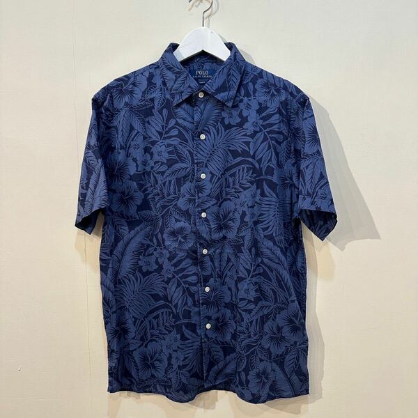 サイズ L POLO RALPH LAUREN 花柄 ハイビスカス柄 ボックス S/S シャツ ポロ ラルフローレン ハワイアン アロハ COTTON 半袖 SHIRT