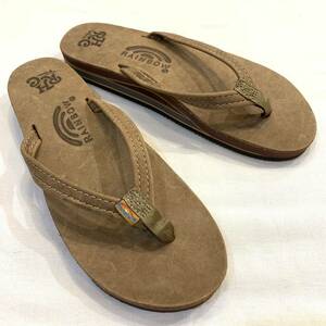 未使用品 ロンハーマン別注 レインボー サンダル RAINBOW SANDALS for RHC RON HERMAN Leather Sandal ビーサン レザー ビーチ W's L