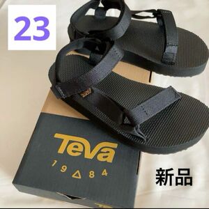 【新品 未使用】 テバ teva 23 ミッドフォーム ユニバーサル キッズ レディース ブラック 黒 スポサン サンダル 夏