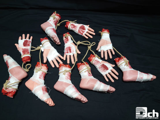 お化け屋敷 小道具 ハロウィン 飾り 切断された手足 6個入り びっくり どっきり 血まみれの手足 お化け屋敷の飾り ハロウィンの飾り