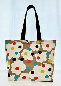 * hand made * shoulder .. tote bag cotton flax canvas .. that cloth chocolate inside cloth 10 number canvas *