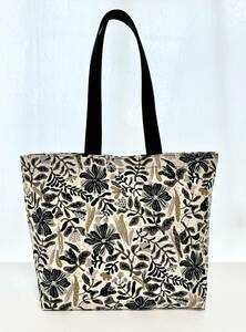 * hand made * shoulder .. tote bag cotton flax canvas .. that cloth flower oh . inside cloth 10 number canvas *