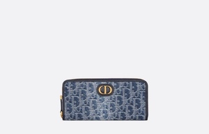 Dior 30 Montaigne Voyageur Long Wallet Denim Dior Oblique Jacquard & Blue 財布 長財布 送料無料