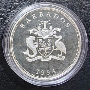 1994年 イギリス連邦 バルバドス銀貨 1ドル エリザベス1世 追悼記念銀貨
