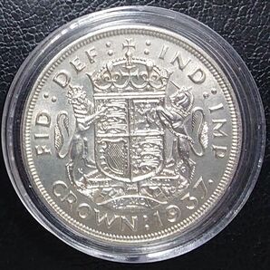 1937年 イギリス銀貨 ジョージ 6世戴冠式 1クラウン銀貨 KM#857 美品
