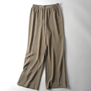  поэзия ..hitosi Tamura крепдешин широкий легкий брюки талия резина свободно Silhouette уборная возможно Brown сделано в Японии l0517-22