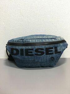 DIESEL ディーゼル 文字柄 デニム ウエストバッグ