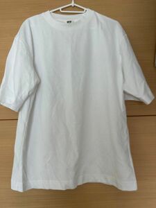 ユニクロ　エアリズム　Tシャツ　L ホワイト　半袖Tシャツ　無地　UNIQLO 美品　ほぼ新品　 クルーネック　カットソー