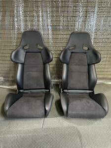 【美品】RECARO A-8　張り替え　セミバケット シート 底6点止め 片側三角ダイヤル 左右 ハーフレザー アルカンターラ 