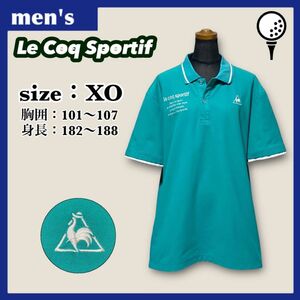 【大きいサイズ】Le Coq Sportif ルコックスポルティフ ポロシャツ メンズ サイズXO ワンポイントロゴ ゴルフウェア