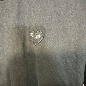 コムデギャルソン 黒ハートロゴ Tシャツ XL ブラック / メンズブランド 廃番 古着 希少 レア 正規店購入の画像2