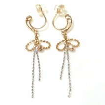 J◇K18 リボンデザイン イヤーカフ イヤリング イエローゴールド 18金 Yellow Gold earrings【ネコポスOK】_画像2