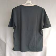 カラーブロック Tシャツ メンズ 半袖 ゆったり カットソー tシャツ　サイズL　ダークグリーン_画像7