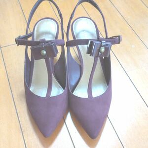 CHARLES&KEITH パンプス　リボン　ワインレッド　サイズ35 22.5cm