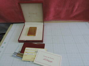 S.T.Dupont Dupont gold group line 2 high class gas lighter box * guarantee attaching 
