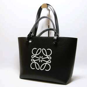 1円【極美品、超希少】LOEWE ロエベ アナグラム デカロゴ トートバッグ 2way ブラック A4収納可能