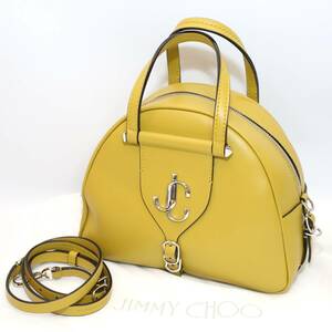 1円【未使用級】JIMMY CHOO ジミーチュウ ハンドバッグ ショルダーバッグ 2way ロゴ シリアルあり シルバー金具