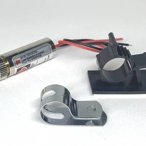 5Vレーザーモジュール(ブラケット2種付き)【+字形】 裁断機や工作機械の基準線に CTG-278001