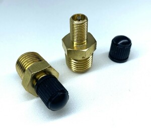 タイヤバルブ 1/ 4” NPT（2個入）エアーバルブ タンク 充填バルブ 真鍮製 車用コンプレッサーで充填できる　CTG-372