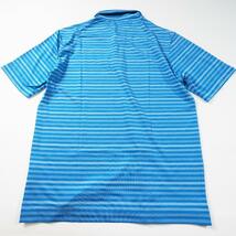 美品 ナイキ NIKE タイガーウッズ コレクション ポロシャツ ゴルフウェア ブルー 青 ボーダー ストレッチ ドライフィット メンズMサイズ_画像6