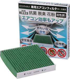 Desirable製 特殊3層構造＆活性炭入り 交換用 エアコンフィルター PM2.5除去 ウィルス 排ガス 抗菌 抗カビ をブロ