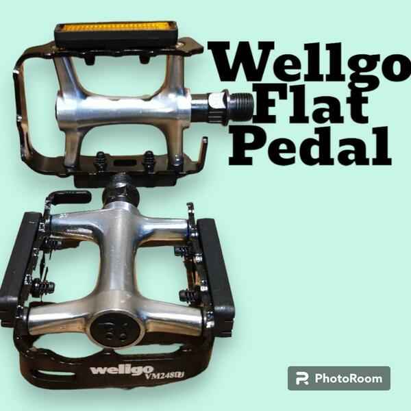 Wellgoペダル シルバー/ブラック クロスバイクやロードバイクにおすすめ ウェルゴ軽量ペダル ペダル交換におすすめ！