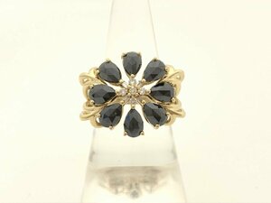 18金リング　BLKD3.10ct D0.10ct K18 6.7g　宝石　ブラックダイヤモンド　ダイヤモンド　レディース