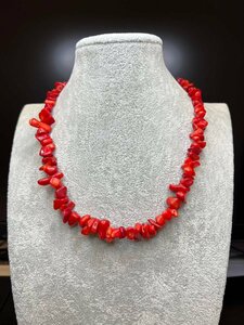  red .. Vintage necklace antique lady's men's accessory S114 71g