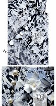 シャネル チュニック カットソー CHANEL アイボリー ブラック CC ロゴ カメリア 装飾 シルク トップス 36 38_画像10