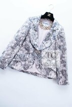 シャネル ジャケット CHANEL 159万 グレー ペール ピンク スパンコール カメリア柄 超美品 34_画像7