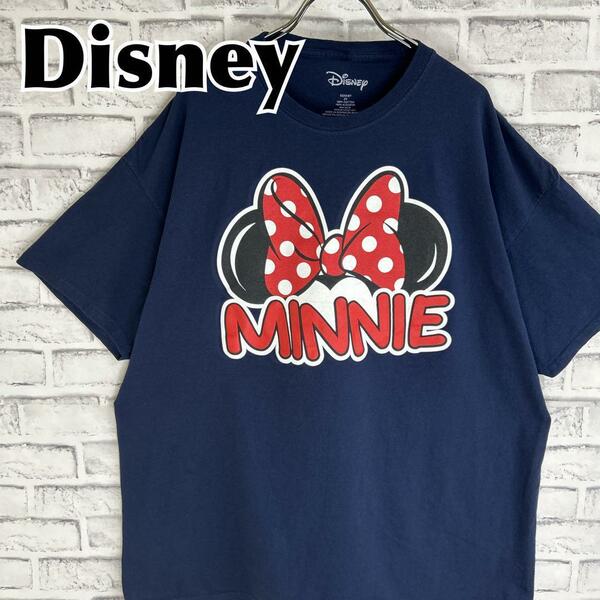 Disney ディズニー ミニーマウス リボン ロゴ Tシャツ 半袖 輸入品 春服 夏服 海外古着 ディズニーランド キャラクター