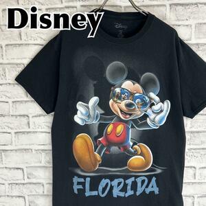 Disney ディズニー グラサンミッキー フロリダ Tシャツ 半袖 輸入品 春服 夏服 海外古着 キャラクター ドナルド グーフィ プルート ロゴ