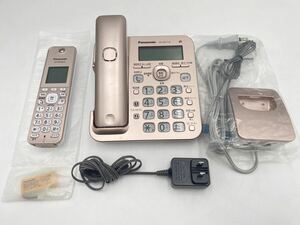 【美品】2018年製 Panasonic デジタルコードレス電話機 VE-GZ51-N KX-FKD558-N ピンクゴールド 電池パック付属 パナソニック★通電確認済み