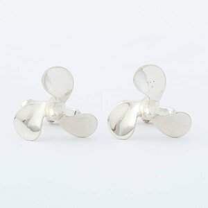 TIFFANY&Co. Tiffany screw propeller motif cuffs STERLING stamp silver accessory 13.6g #35611YR