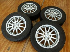 O 送料無料 美品 バリ山 15 5H114.3 6J+52 ダンロップ WM02 195/65R15 80 ノア ヴォクシー ステップワゴン エスクァイア ステップワゴン