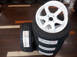 K 送料無料 新品 コンケイブ ホワイト RG-1 15 4H100 6.5J+38 PROXES R1R 195/55R15 ハイグリップ ロードスター シビック サーキット