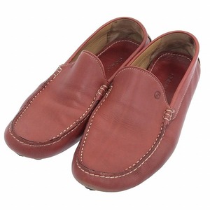  beautiful goods joru geo Armani present Logo leather driving shoes slip-on shoes Loafer 40 25.5cm men's 